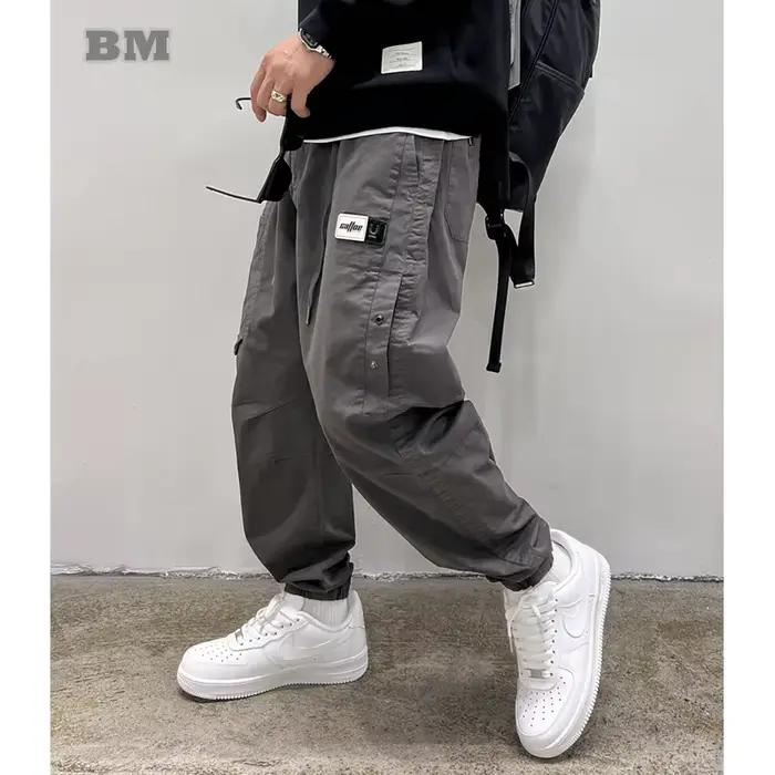 BM extérieur Baggy Cargo pantalon hommes vêtements mode coréenne Sport Joggers Harajuku pantalon de