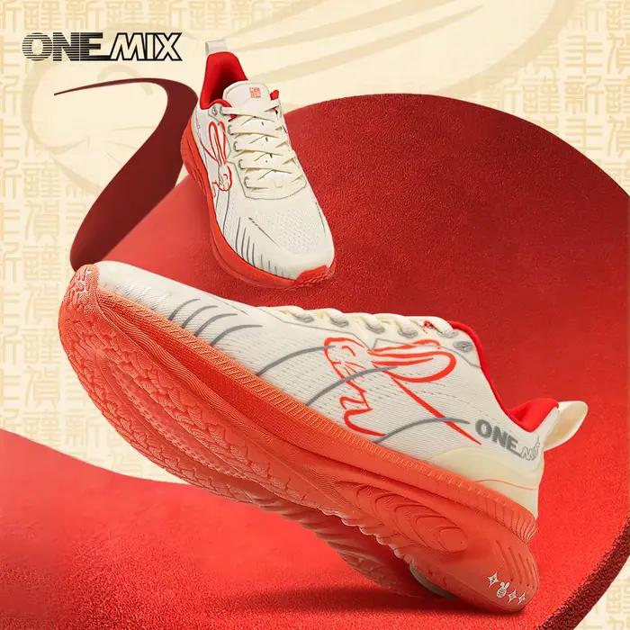 ONEMIX chaussures de course réfléchissant rouge pare-chocs Elite hauteur augmentant chaussures de Sp