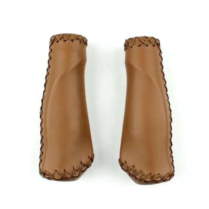 Guidon de vélo pliant calibre 22.2mm housse de guidon en cuir cousu couverture de poignée de vélo po