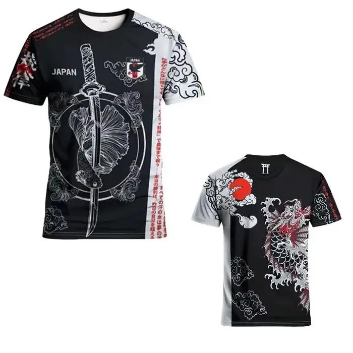 Uniforme de l'équipe de football japonaise pour hommes, vêtements de sport confortables à col rond,