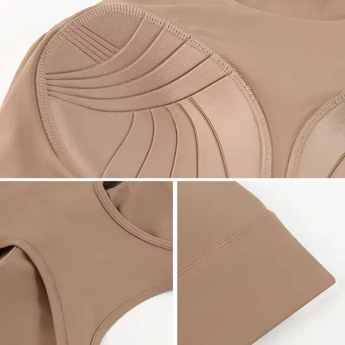 Hauts courts de sport Anti-choc pour femmes, haute résistance, coussinets intégrés, gilet de Yoga, F