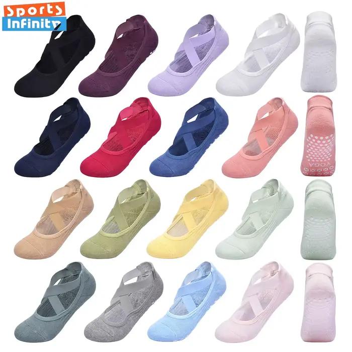 Serviettes pour dames bas bretelles croisées chaussettes de Yoga femmes Ballet danse Fitness chausse