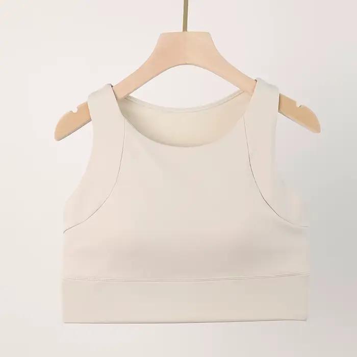 Hauts courts de sport Anti-choc pour femmes, haute résistance, coussinets intégrés, gilet de Yoga, F