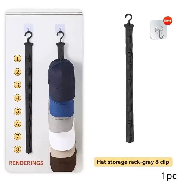 Porte-chapeau de garde-robe Clips de rangement pour chapeau en corde suspendue Présentoir organisate