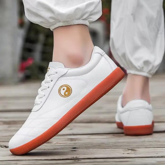 Tai chi chaussures Jurzhen peau de vache semelle en peau de vache chaussures d'entraînement hommes a