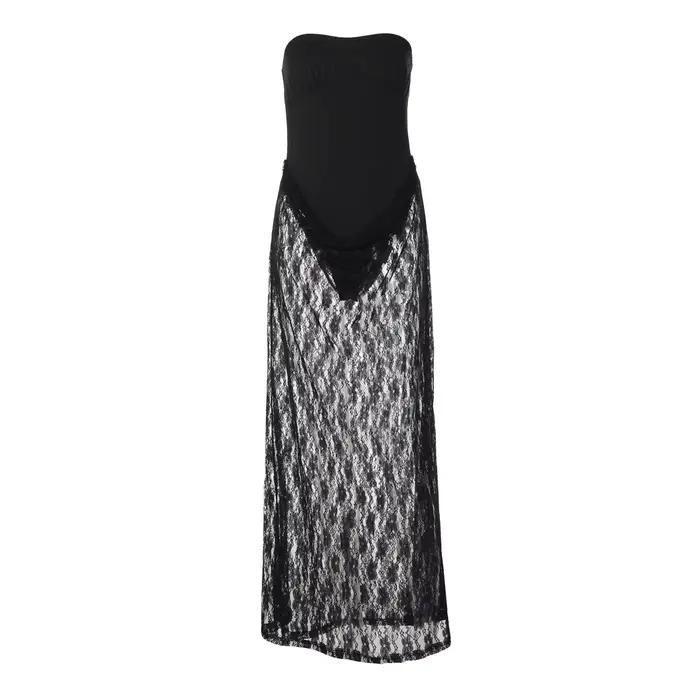 Robe Femme Printemps-Été 2026 Nouvelle Collection – Bustier en Dentelle Dos Nu Légèrement Transparen