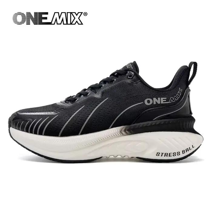 ONEMIX blanc chaussures de course sur route pour hommes coussin d'air chaussures de Sport en plein A