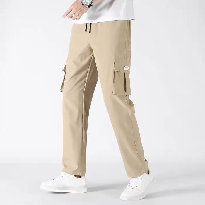 Pantalon décontracté à jambes larges pour hommes, ample, droit, Hip-Hop, Streetwear, mode Cargo, ave