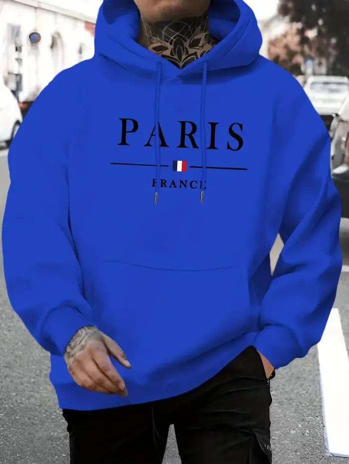 Sweat-shirt à capuche à manches longues pour hommes, mode décontractée, ample, motif de lettres de P