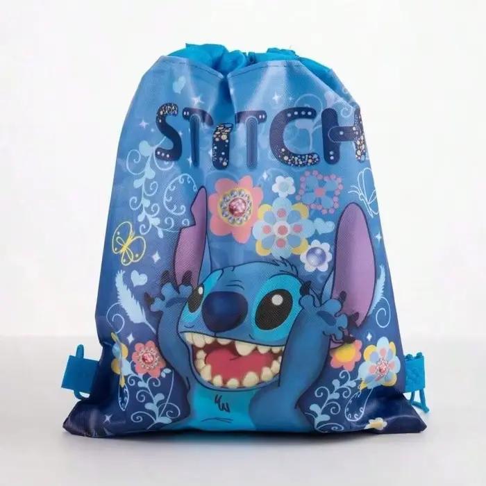 Sac à dos Disney Lilo&Stitch, sac à cordon, sac cadeau Kawaii Stitch, accessoires de dessin animé, f