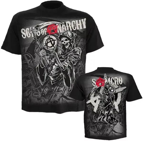 T-shirts vintage Sons of Anarchy, imprimé veste de moto 3D, t-shirt à manches courtes col rond pour hommes et femmes, streetwear oversize, tops Y2k