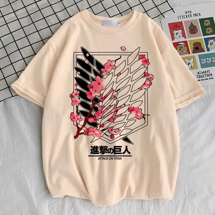 Attaque sur Titan t-shirt fille Vintage Pop Culture confortable numérique top t-shirts streetwear années 2000 anime