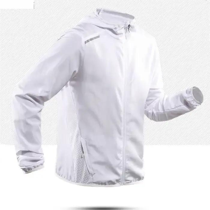 Vestes de course réfléchissantes pour hommes, manteaux à capuche ultra fins et respirants, vêtements de protection solaire, vêtements de jogging et de pêche pour hommes