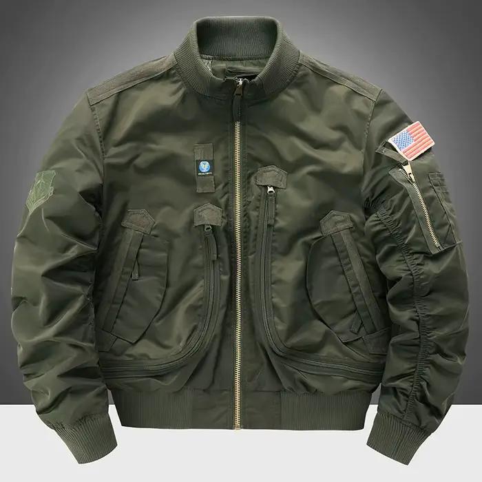 Veste de vol pour hommes-manteau de terrain imperméable à la mode col montant vêtements d'entraînement en plein air