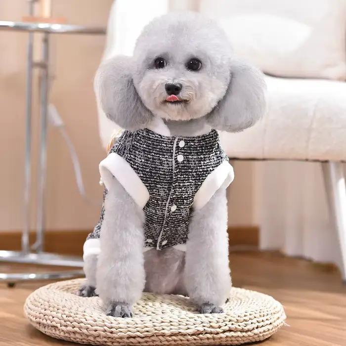 Manteau à col en fourrure pour animaux de compagnie