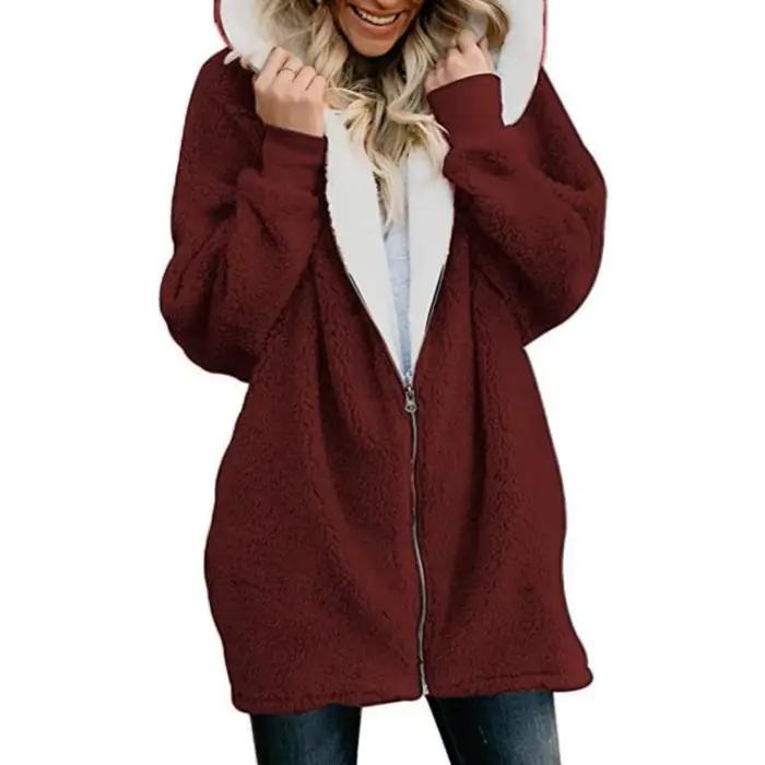 2025 automne/hiver nouveau Style pull à capuche avec fermeture éclair doudoune sweat-shirt flou