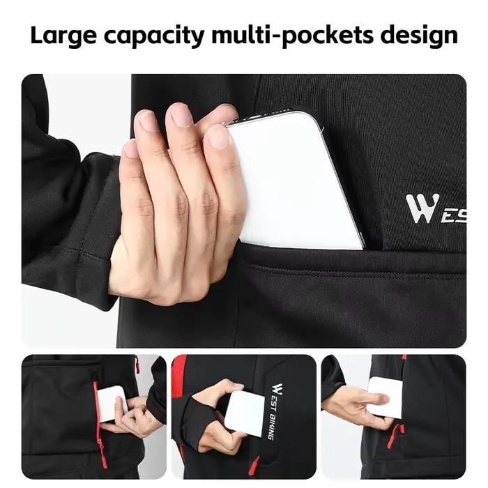 Veste de Cyclisme Hiver Coupe-Vent West Biking Polyvalente Pour Hommes Femmes Activités de Plein Air Occasions Spéciales