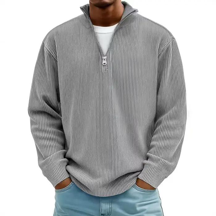 Nouveaux sweats en velours côtelé pour hommes automne solide à manches longues vêtements