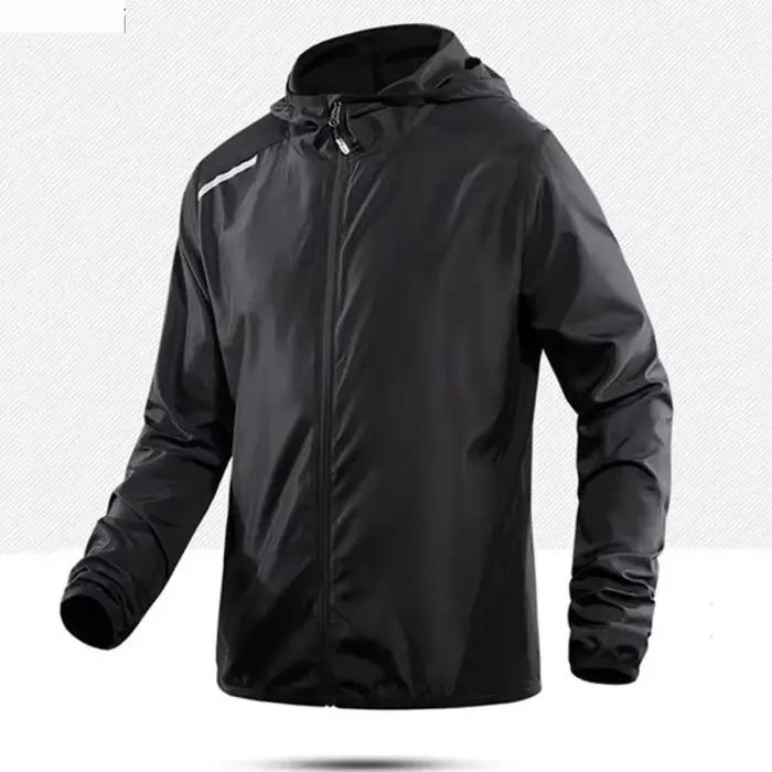 Vestes de course réfléchissantes pour hommes, manteaux à capuche ultra fins et respirants, vêtements de protection solaire, vêtements de jogging et de pêche pour hommes