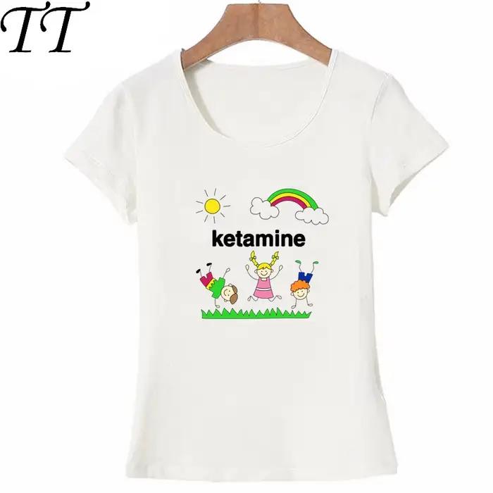 KETAMINE drôle dessin animé t-shirt cheval Anime graphique femmes hommes T-shirts été lâche décontracté T-shirts Hipster Harajuku Couples T-shirts