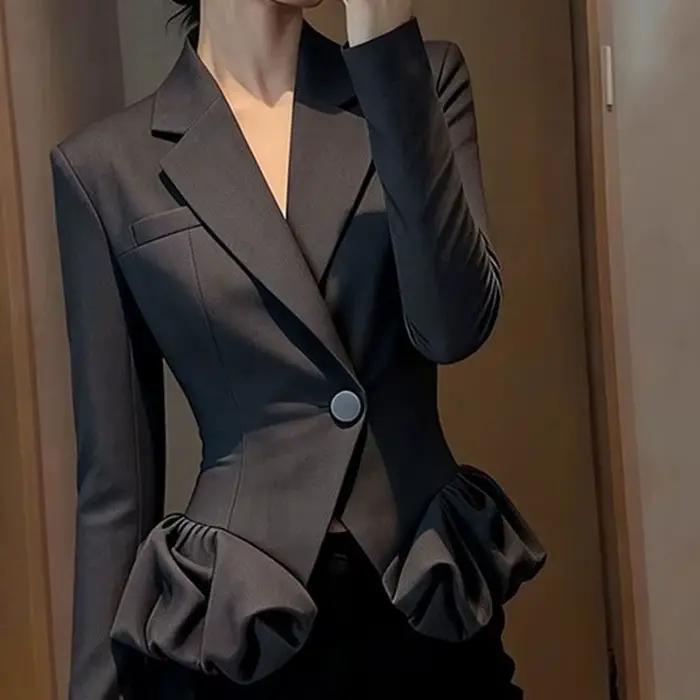 Blazer pour femme, veste de costume élégante et confortable, tendance printemps-automne 2026, tempérament féminin, manteau court