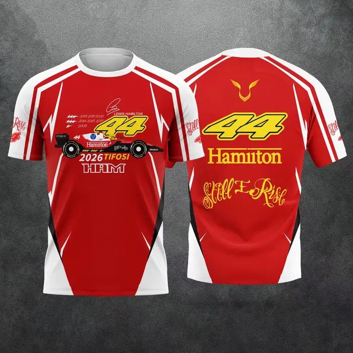 T-shirt de course léger et respirant à manches courtes avec motif « Still I Rise » de Lewis Hamilton 44 pour les fans adultes