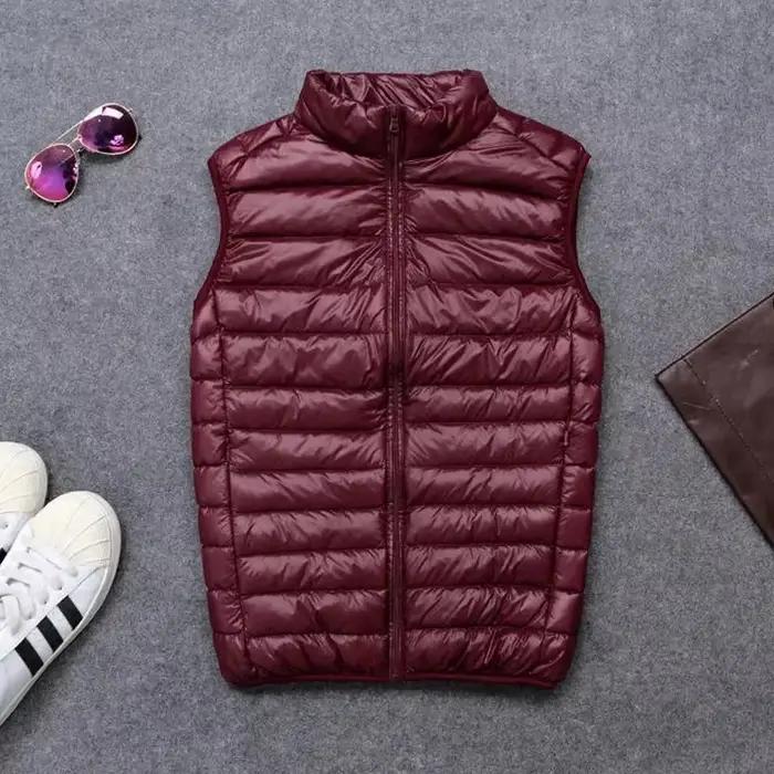 Gilet matelassé ultraléger sans manches pour homme en duvet de canard blanc, chaud et léger pour l'hiver, printemps et automne, parfait pour les voyages et les activités extérieures