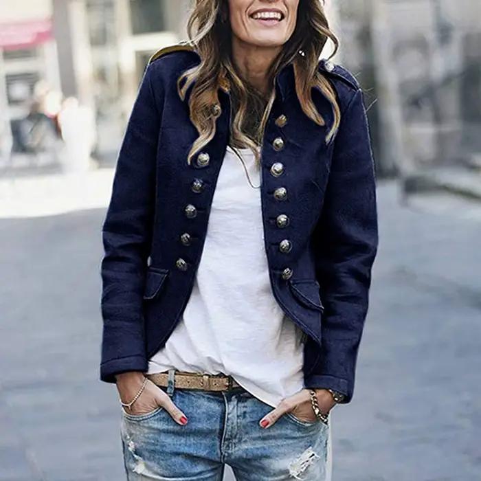 Blazer vestes femmes à manches longues décontracté femme Blazer pour femmes boutonnage femmes Blazer 2022 bouton femmes vestes manteaux