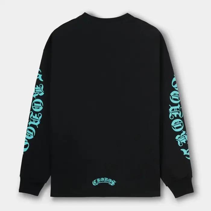 T-shirt à manches longues surdimensionné pour homme, imprimé script gothique, col rond, streetwear japonais, tee-shirt décontracté, mode, gym, fitness, entraînement