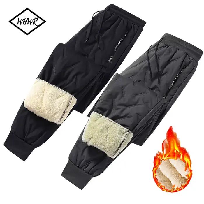 Survêtement homme décontracté en polaire épaisse, imperméable et coupe-vent, chaud et confortable pour hiver, pantalon longueur cheville, style décontracté, matière polyester, coupe-vent, résistance au froid, ajustement confortable, poches zippées, ceinture élastique, ajustement parfait, pour toutes