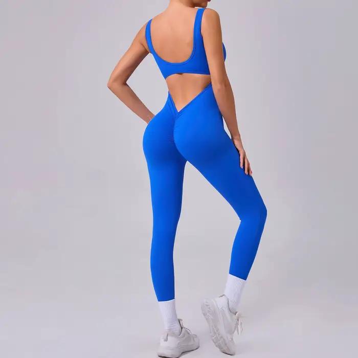 Combinaison d'entraînement une pièce pour femmes sans coutures nylon sans manches pour yoga et activités sportives