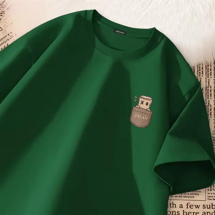 T-shirt à manches courtes imprimé style vintage américain pour homme