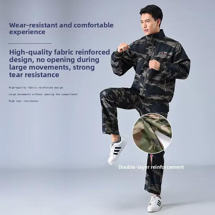 Ensemble de vêtements de travail de Camouflage épais, veste pour hommes pour chantier de Construction, vêtements de Protection du travail, vêtements de travail de printemps et d'automne