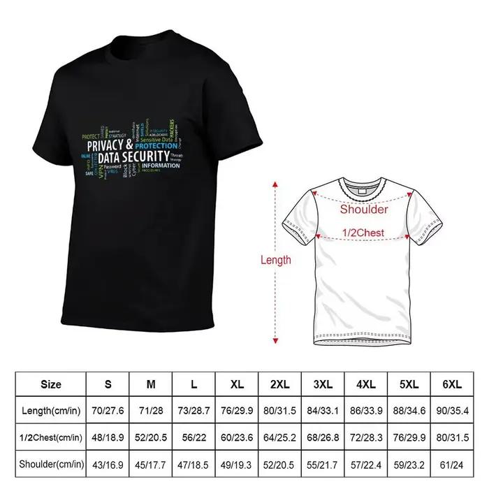 T-shirt décontracté à imprimé graphique sur le thème de la confidentialité et de la sécurité des données