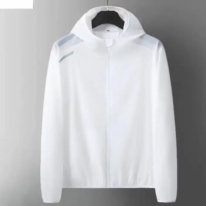 Vestes de course réfléchissantes pour hommes, manteaux à capuche ultra fins et respirants, vêtements de protection solaire, vêtements de jogging et de pêche pour hommes