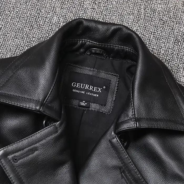 Veste en cuir véritable pour homme