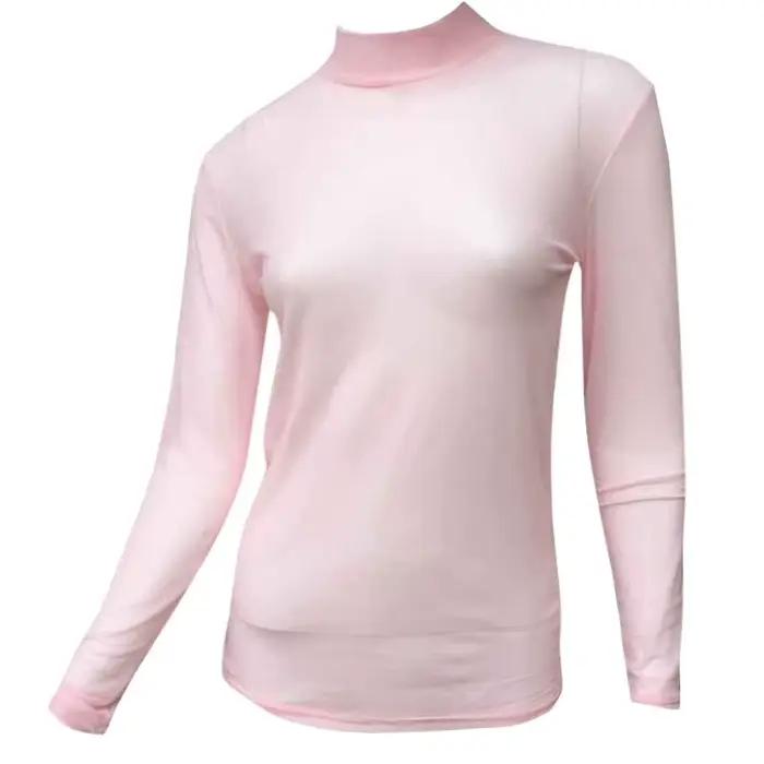 T-shirt transparent à manches longues pour femmes, tee-shirt en maille creuse, sexy, mince, solide, document, été