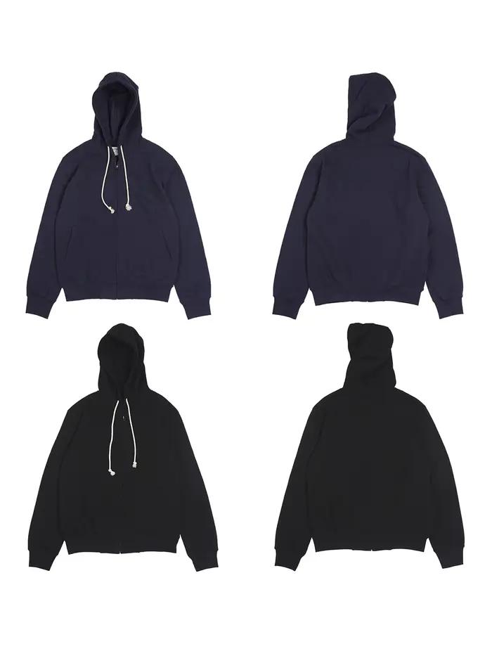 Modèle de base 500gsm français Terry sweat à capuche zippé tous les jours décontracté hommes couleur unie sweats