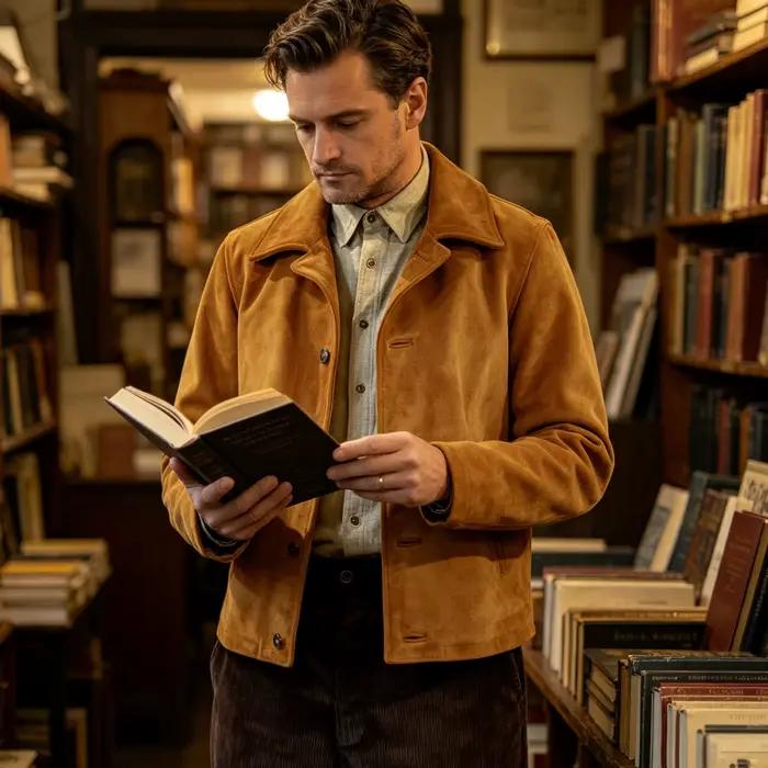 Veste en daim marron pour hommes des années 1970, coupe ajustée, revers vintage, blazer de costume de haute qualité, manteau de sport décontracté à la mode pour un usage quotidien en plein air