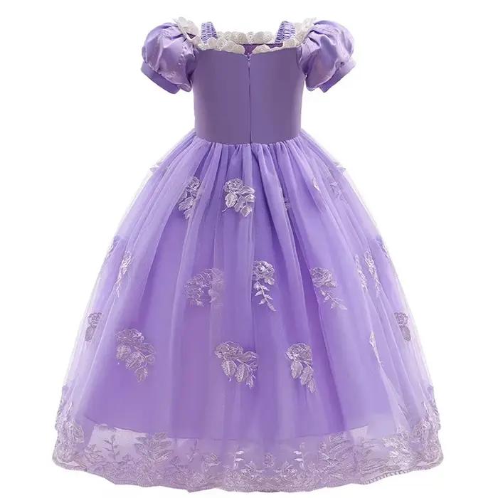 Fille rose Aurora Cosplay princesse habiller enfants noël Halloween Tulle fantaisie Raiponce Costume