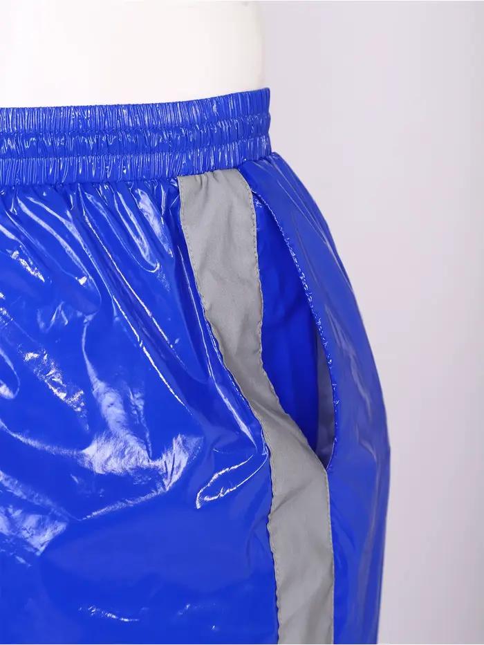 Pantalon de jogging imperméable pour homme avec fermeture éclair à l'entrejambe et bandes réfléchissantes – Idéal pour