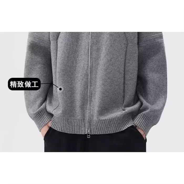 Pull à fermeture éclair pour homme, décontracté, col rond, polyester, poche, pour automne et hiver, pour running et occasions décontractées