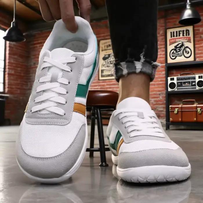 Hommes larges pieds nus chaussures minimaliste respirant confortable chaussure de marche à la mode léger sans lacet doux homme Trail baskets