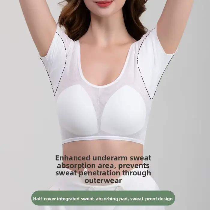 Débardeur respirant en maille transparente absorbant la transpiration avec coussinet de poitrine