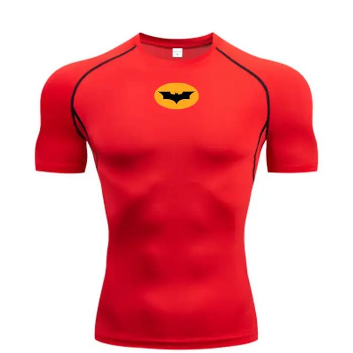 T-shirts de compression à motif chauve-souris pour hommes