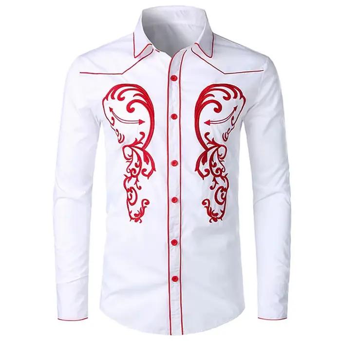 Chemise à manches longues imprimée de style occidental