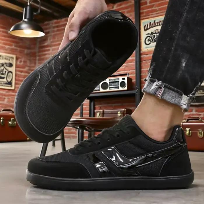 Hommes larges pieds nus chaussures minimaliste respirant confortable chaussure de marche à la mode léger sans lacet doux homme Trail baskets