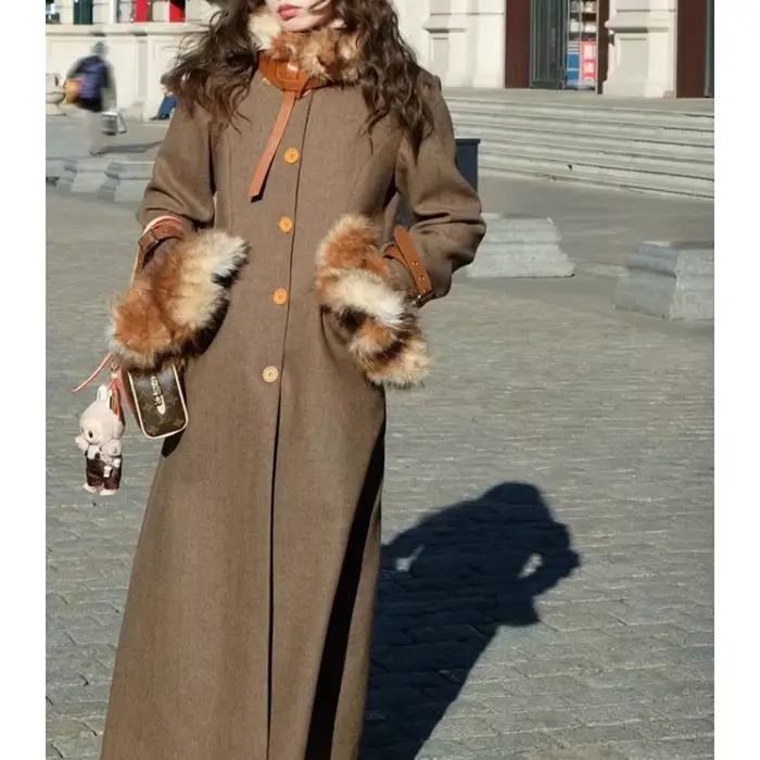 Veste d'hiver en laine pour fille riche française
