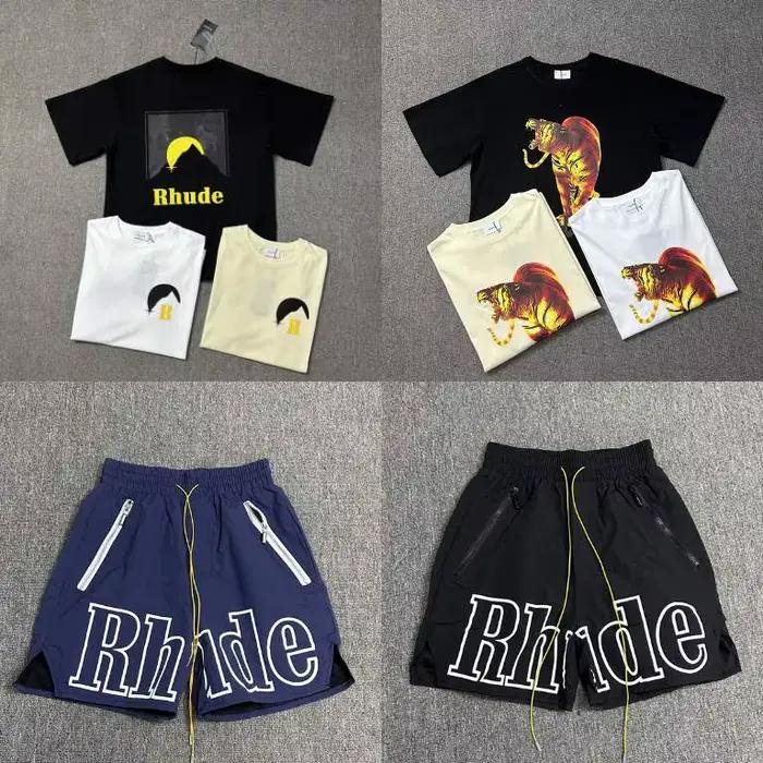 Nouveau T-shirt RHUDE 2026 décontracté et ample à manches courtes avec imprimé lettres pour hommes et femmes