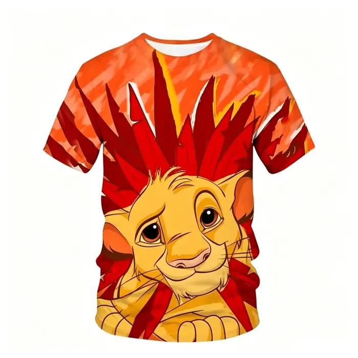 T-shirt imprimé en 3D du Roi Lion pour hommes et femmes